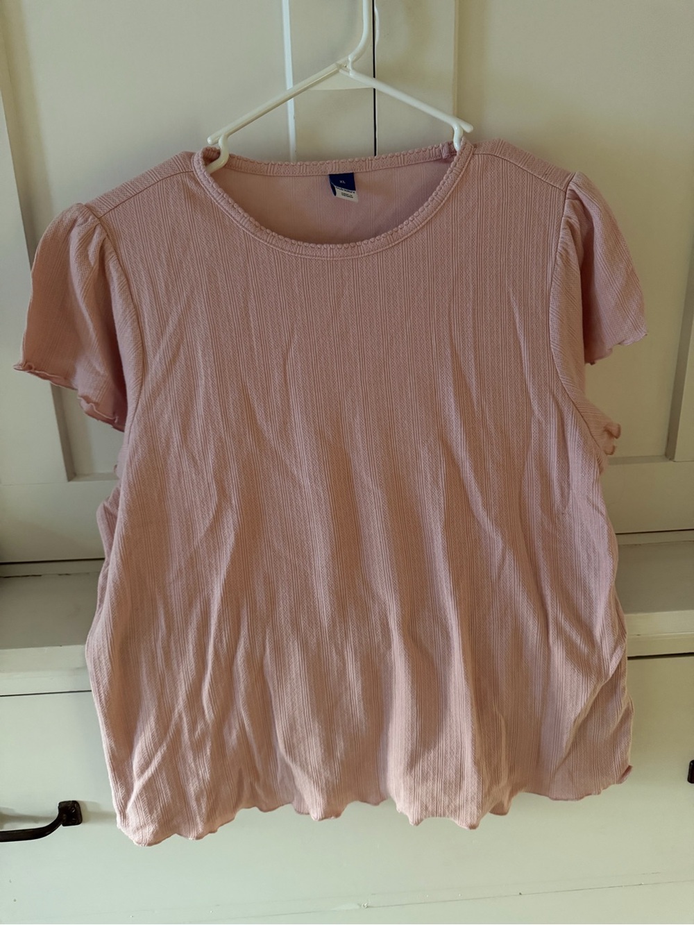 Old Navy Light Pink Ribbed Short-Sleeve Tee